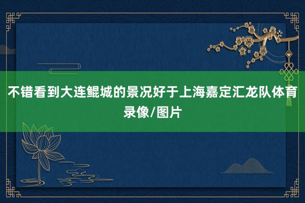 不错看到大连鲲城的景况好于上海嘉定汇龙队体育录像/图片