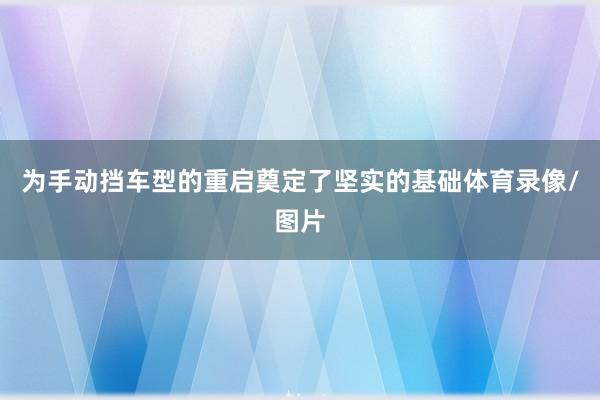 为手动挡车型的重启奠定了坚实的基础体育录像/图片