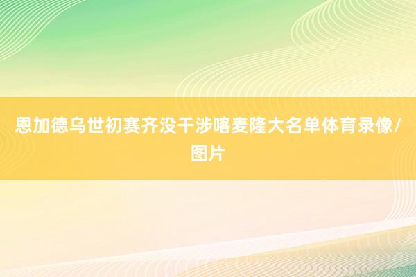 恩加德乌世初赛齐没干涉喀麦隆大名单体育录像/图片