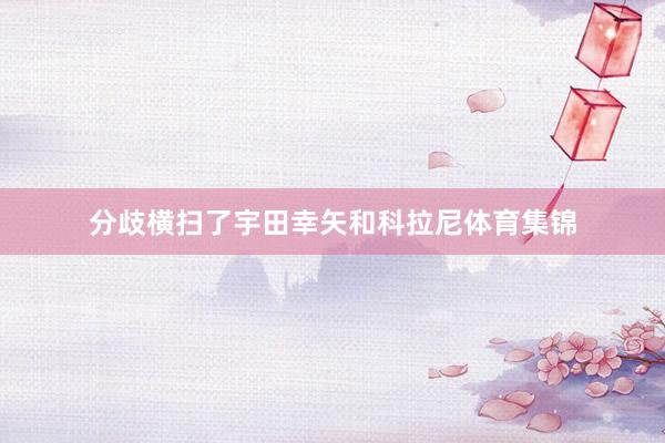 分歧横扫了宇田幸矢和科拉尼体育集锦