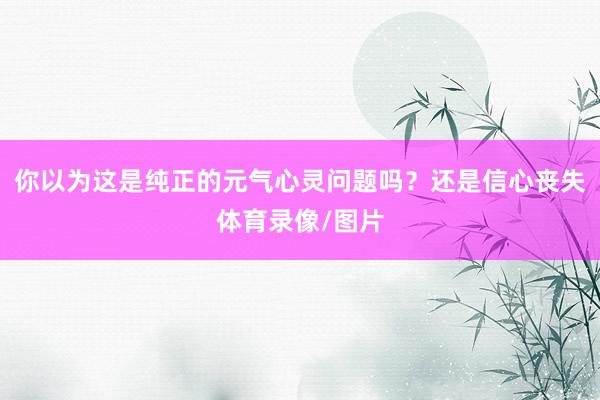 你以为这是纯正的元气心灵问题吗？还是信心丧失体育录像/图片