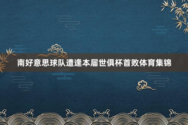 南好意思球队遭逢本届世俱杯首败体育集锦