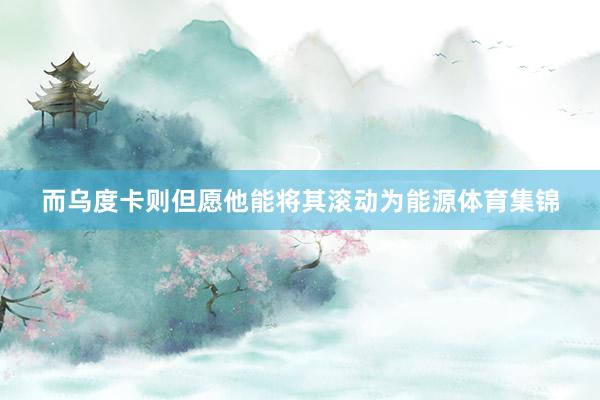 而乌度卡则但愿他能将其滚动为能源体育集锦