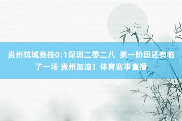贵州筑城竞技0:1深圳二零二八  第一阶段还有临了一场 贵州加油！体育赛事直播