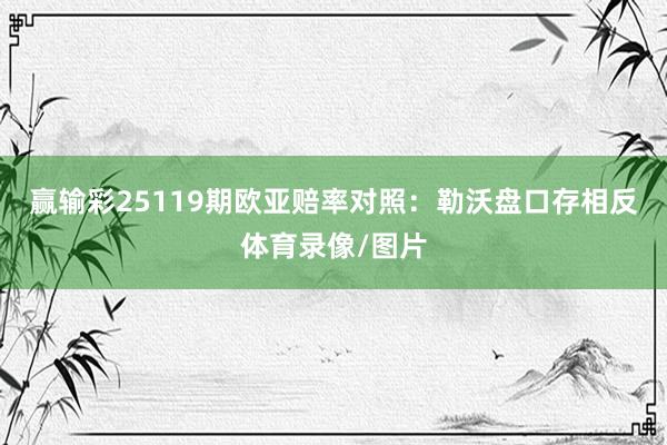 赢输彩25119期欧亚赔率对照：勒沃盘口存相反体育录像/图片