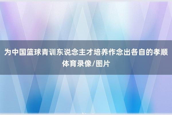 为中国篮球青训东说念主才培养作念出各自的孝顺体育录像/图片